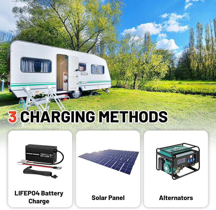 12V 100AH Lithium Battery 3 charging methoads