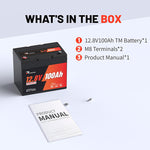 12V 100AH LiFePO4 packing list