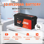 12V 200AH RV Battery With M8 Terminals