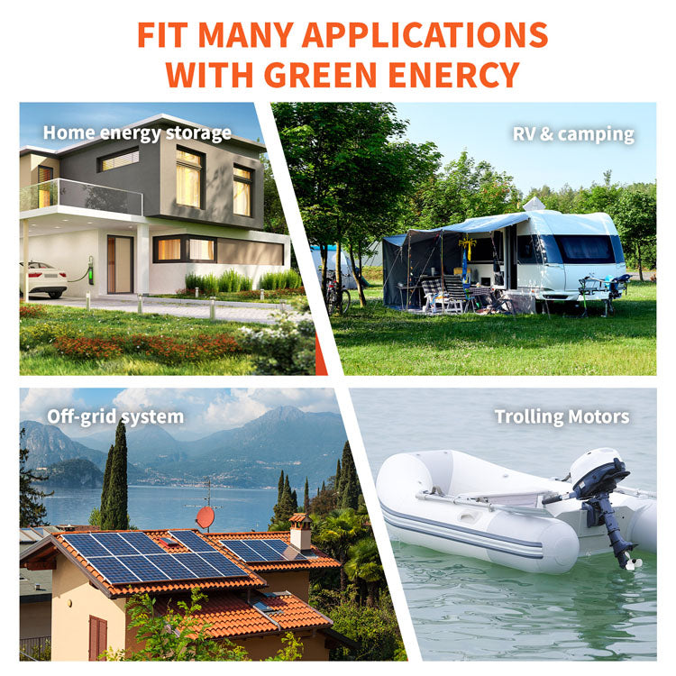12V 200AH RV Battery fit many applications with green energy