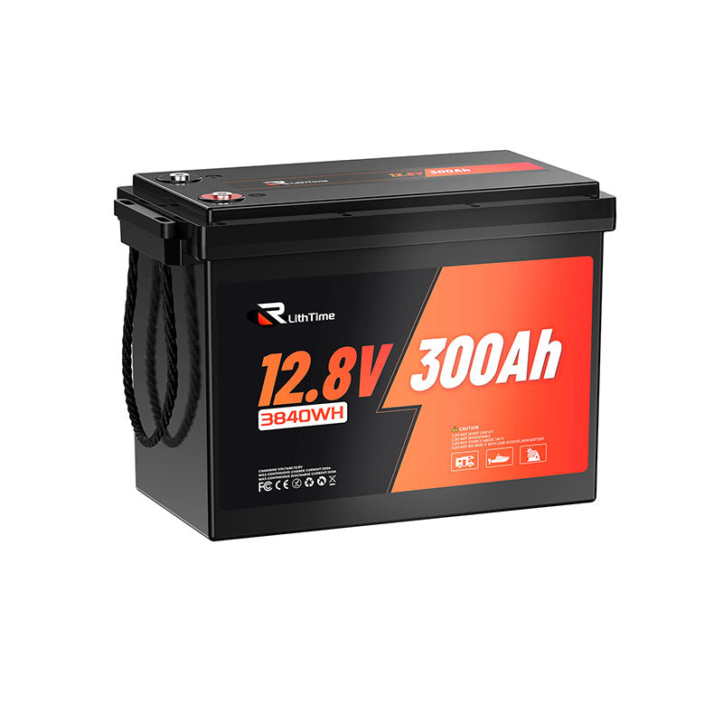 RVLithTime 12V 300Ah LiFePO4 Lithium Battery For Marine, RV