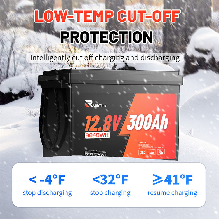 12V 300AH RV Battery low-temp cut-off protection