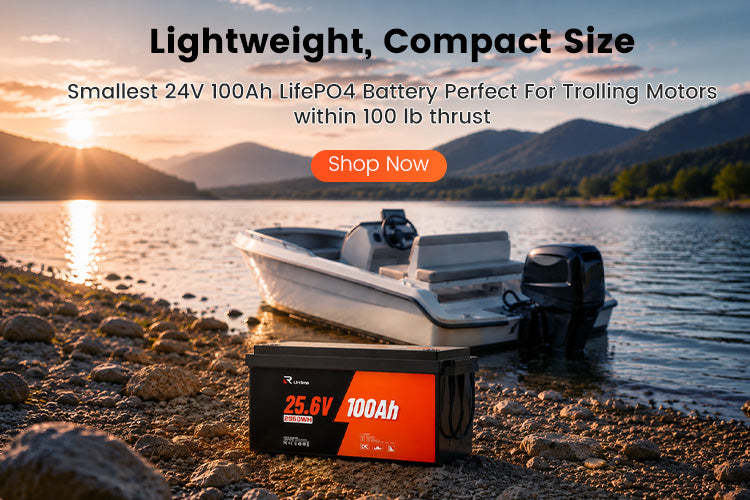 Smallest 24V 100AH LifePO4 Battery Perfect For Trolling Motors within 100 lb thrust